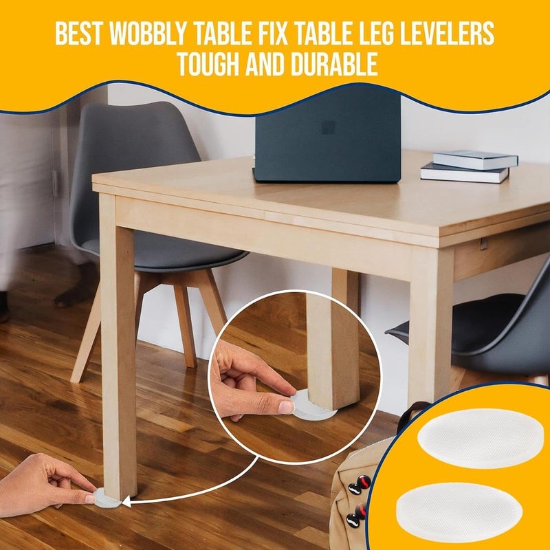 Stable Table Pro Stable Table - Clear Restaurant Table Leg Shim Wedges Premium Furniture Levelers Restaurant TableShims, Home Improvement DIY Levelers - Rubber Type Texture, Firm, Non-Slip, Doors and More - Image 4